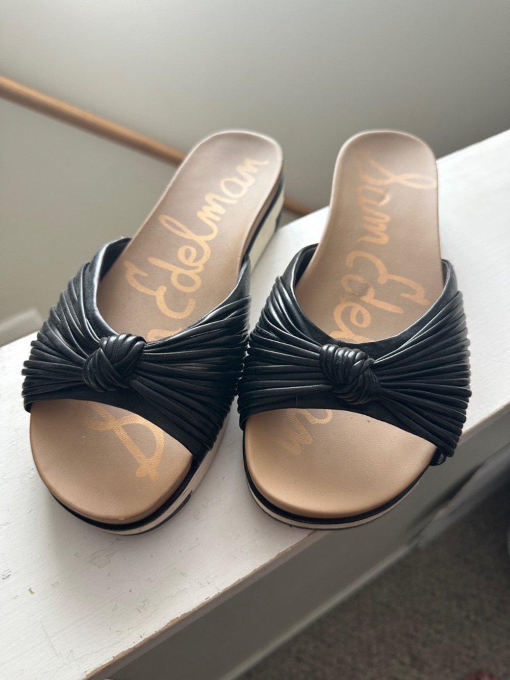 Sam Edelman Black Knotted Slide Sandals for Women